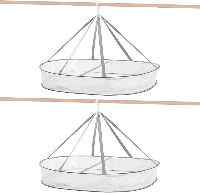 1 Tier Clothes Drying Rack Foldable, 31.5" Mesh Clothes Hanging Dryer, Space by WEISGJA