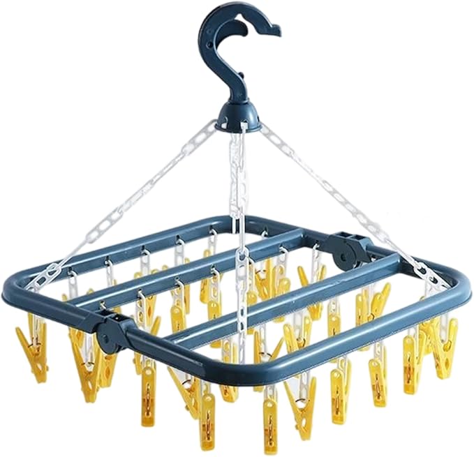 High-Capacity 32 Hook Garment Rack | Compact Foldable Design | Windproof - Image 8