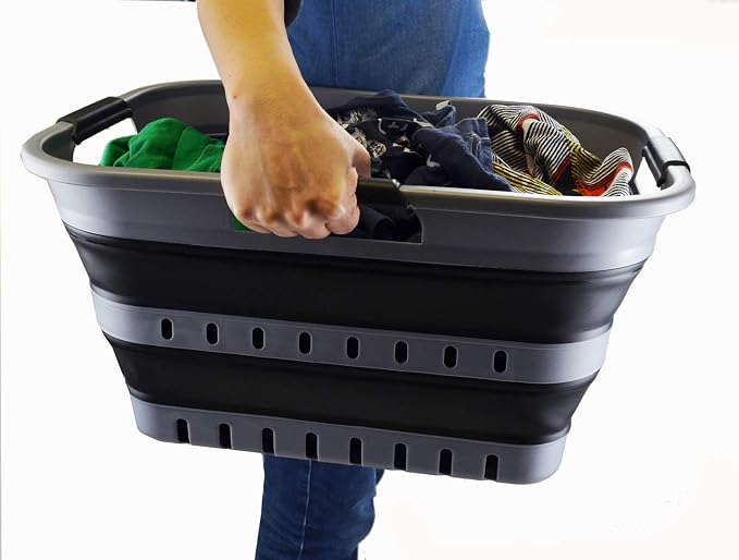 SAMMART Set of 2-30L Collapsible Plastic Laundry Basket - Image 7