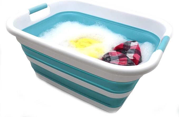 SAMMART 41L Collapsible Plastic Laundry Basket-Foldable Pop Up Storage - Image 6