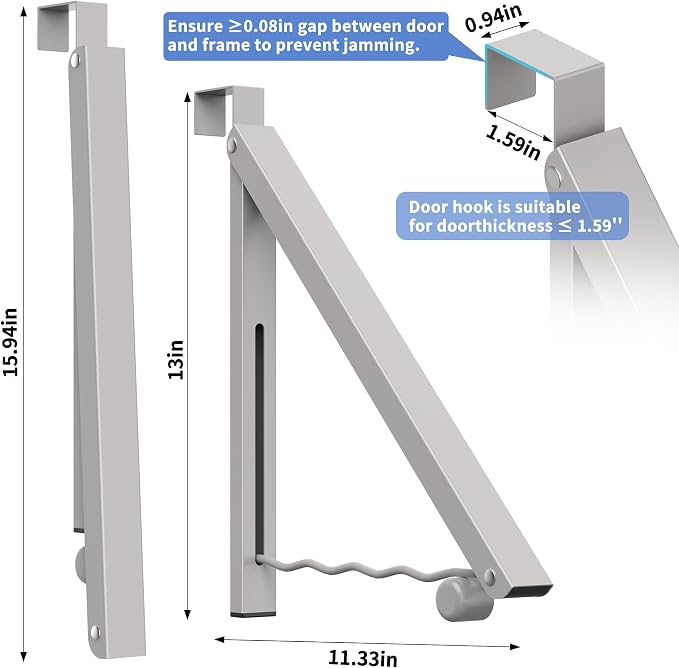 Clothes Drying Rack for Laundry Room Organization, Foldable Over The Door - Image 2