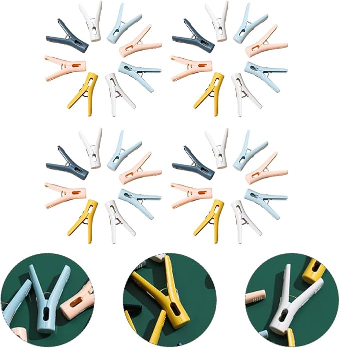 Luxshiny 50pcs Non-Slip Strong Plastic Clothespin Clips - Image 9
