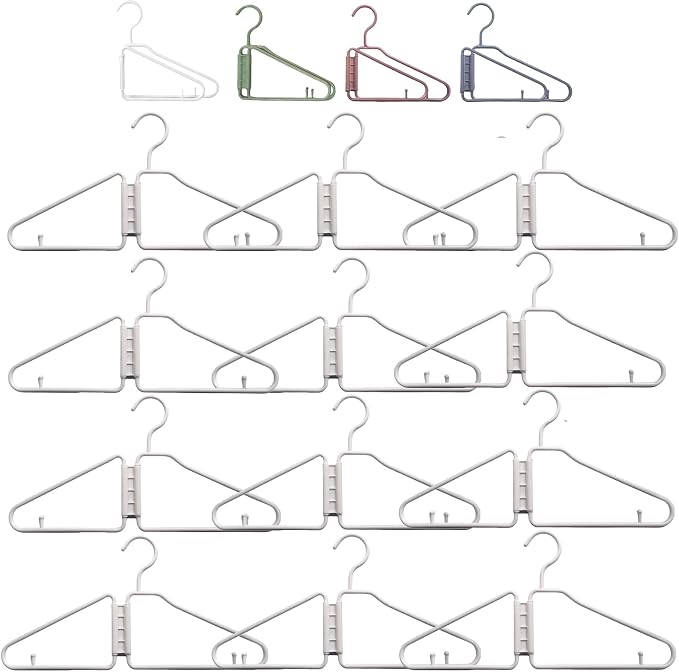 12pcs Folding Hangers, Foldable Clothes Hanger, Portable Plastic FoldableTravel by Unknown
