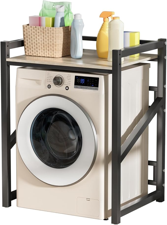 Over Washer and Dryer Storage Shelf, Adjustable Height Countertop Utility Rack - Image 5