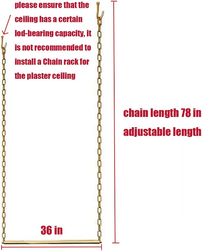 2 Pcs Creative Adjustable Height Clothing Storage Chain Garment Rack, Wedding - Image 2