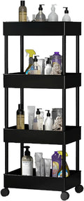 Slim Storage Cart, Bathroom Organizer Kitchen Organization Mobile Shelving Unit by Unknown