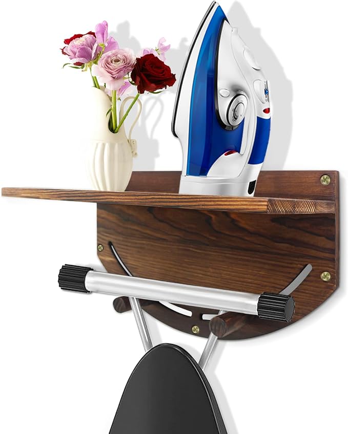 Ironing Board Hanger Wall Mount Wooden Ironing Board Hanger, Ironing Holder by Sun3drucker