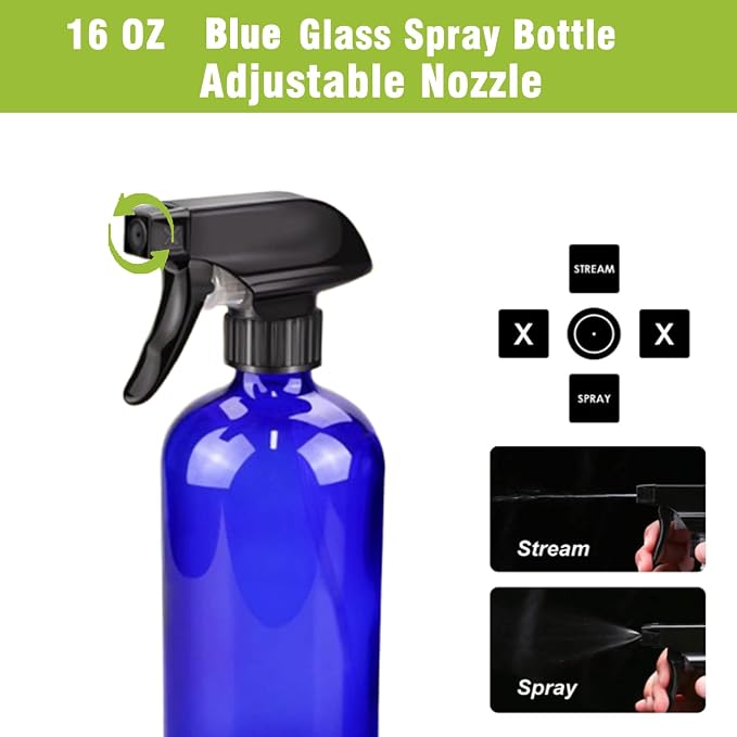 16oz Glass Spray Bottles, Hair Care, Plants - Image 2