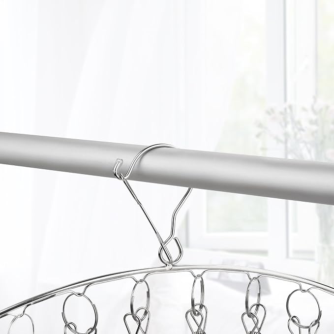 Toplife Clothes Hanger with 10 Clips, Stainless Steel, - Image 2