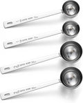 4 Pcs Tablespoon Measuring Spoon 1 & 2 Tablespoon Scoops 15 & 30 ML Stainless by DIVINA+VITAE