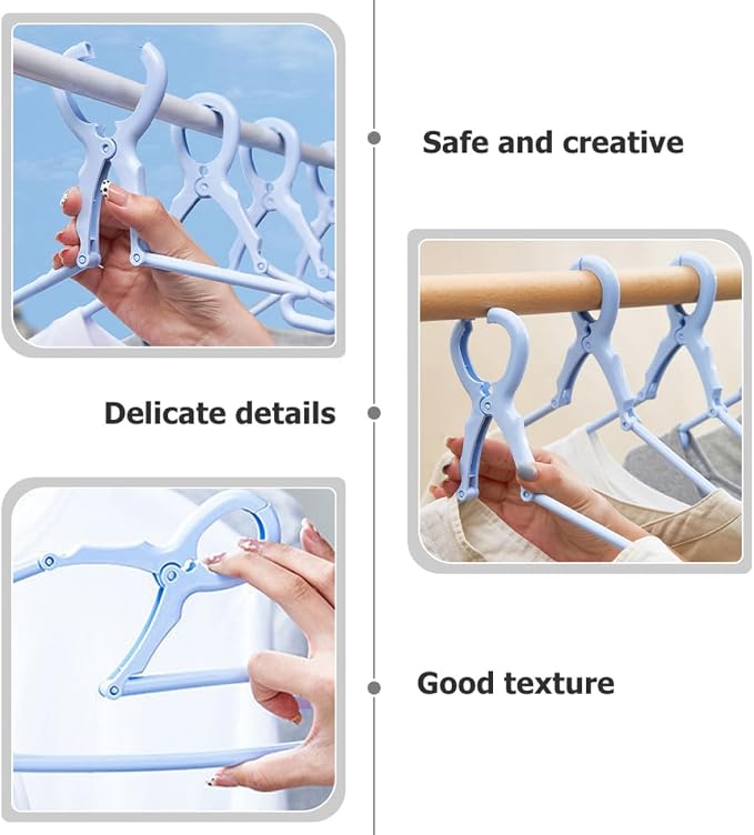 5pcs Heavy Duty Plastic Coat Hangers Windproof Clothes Drying Rack - Image 9