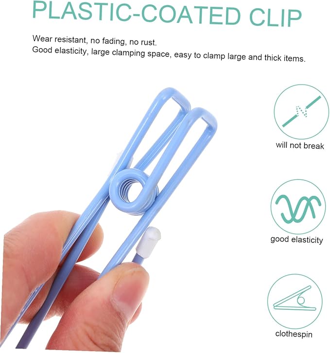 NUOBESTY 10PCS Plastic-Coated Clothes Pins - Image 3