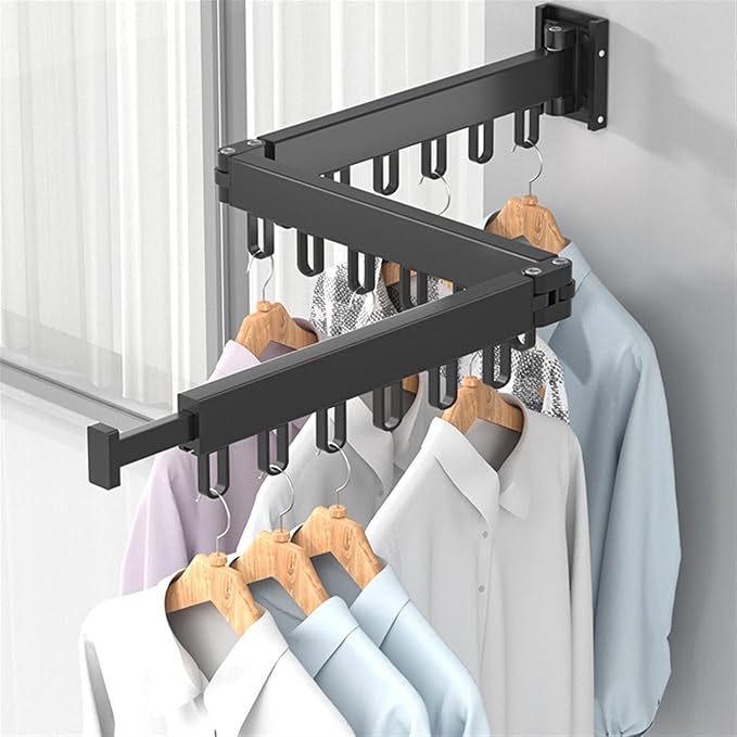 Drying Rack Foldable Clothes Drying Rack Wall-Mounted Retractable Clothes - Image 3