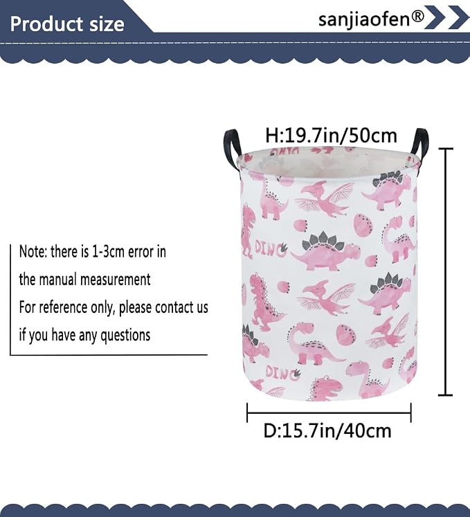 Pink Dinosaur Hamper, Kids Laundry Basket, Dinosaur Basket, Toy Organizer - Image 7