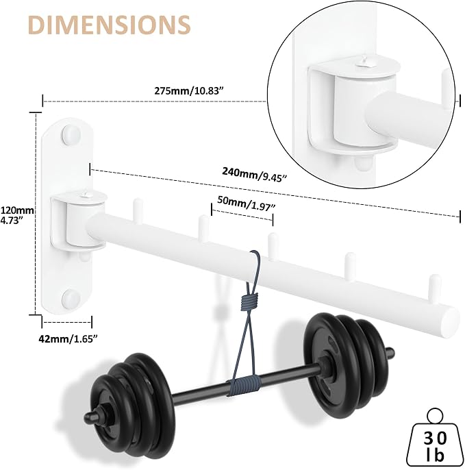 Swing Clothes Hanger Rack, Garment Racks Folding Clothes Bar Wall Mounted - Image 7