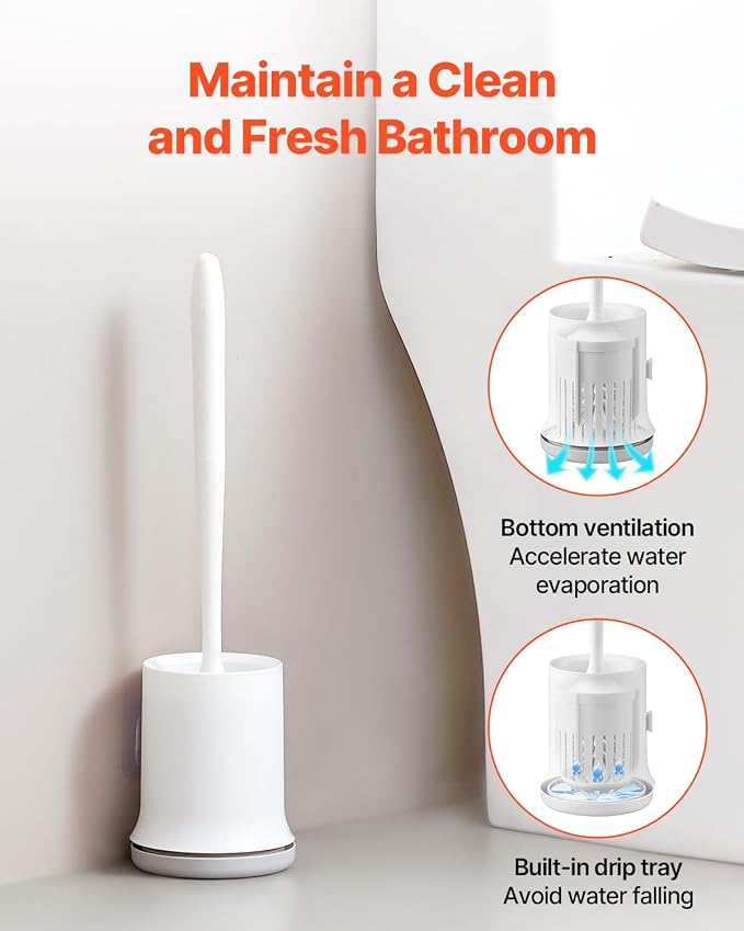 VEVOR Toilet Brush and Holder Set, Toilet Bowl Brush and Holder - Image 5