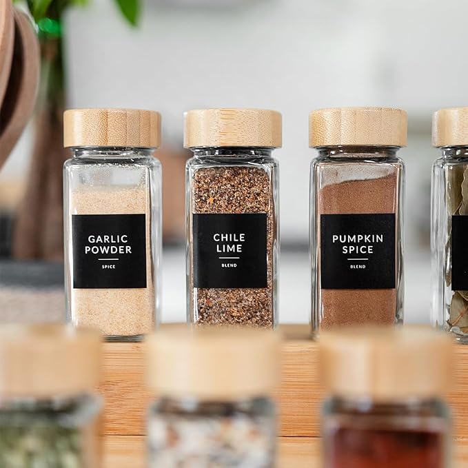 Square Spice Jar Labels Stickers, 374 Preprinted Waterproof Spice Labels - Image 5