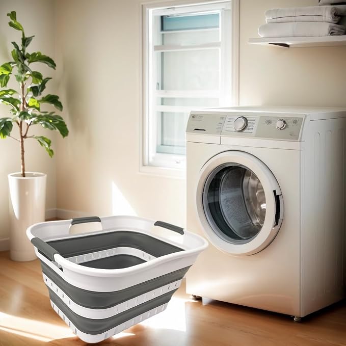 SAMMART Set of 2 Collapsible Plastic Laundry Basket - Image 5