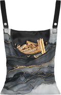 Black Marble Clothespin Bag Large Capacity Hanging Storage Reusable Dust-Proof by Psesaysky