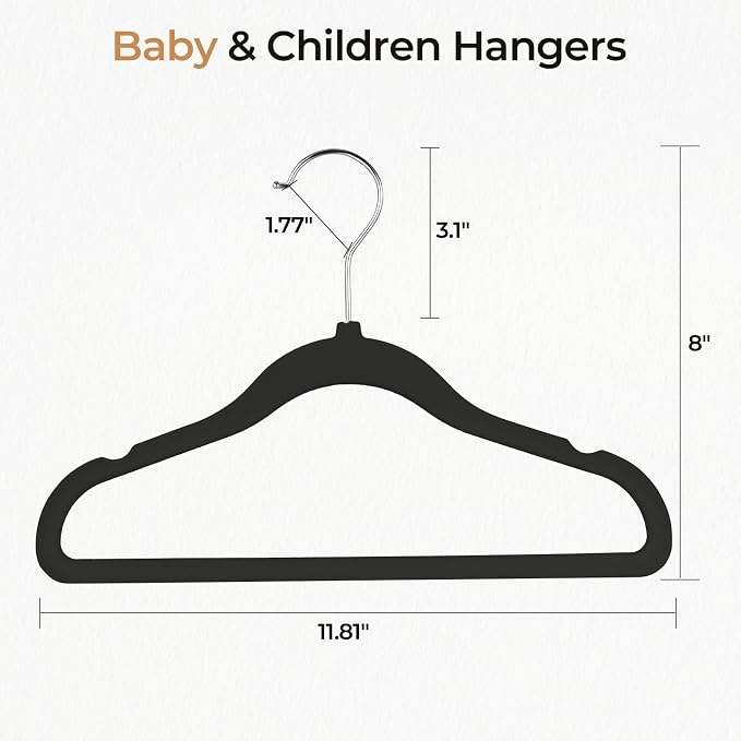 GoodtoU Kids Hangers Velvet 50 Pack 14" - Image 2