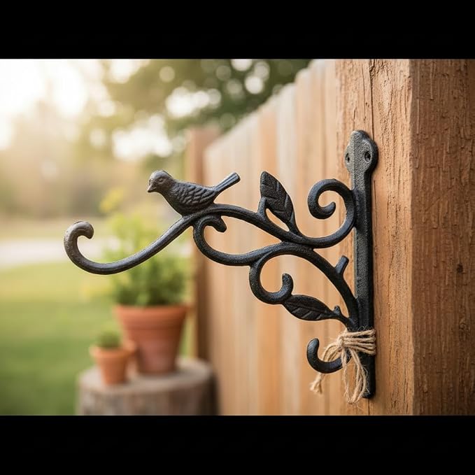 Comfy Hour 9" Bird Decorative Plant Wall Hanger, Heavy Duty Cast Iron Wall - Image 3