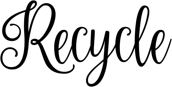 Recycle 5w x 2.5h Label | Kitchen Pantry Organization | Die Cut Vinyl Decal | by MinglewoodTrading