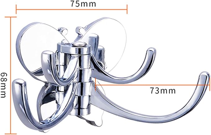 Set of 2 Solid Metal Swivel Hook Heavy Duty Folding Swing Arm Triple Coat Hook - Image 2