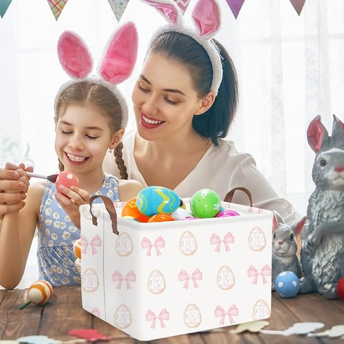 FXOLCSHE Rectangular Easter basket, Nursery Hamper, Collapsible waterproof baby - Image 4