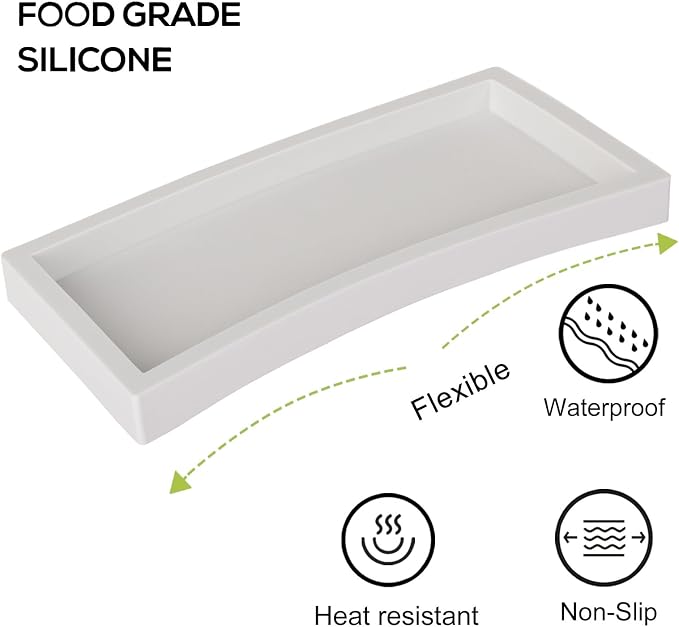 Bathroom Tray, Small Vanity Tray Silicone Soap Dish Sponge Holder Kitchen Sink - Image 3
