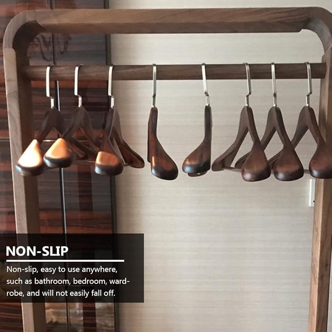Thickened Wide Shoulder Solid Wood Coat Hanger Non-Slip Practical Suit and - Image 8