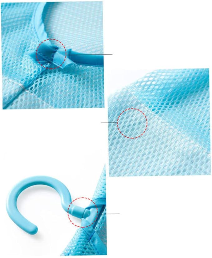 2pcs Bathroom Organizer Mesh Laundry Bag Shower Basket Clothesline Hanger Dry - Image 6