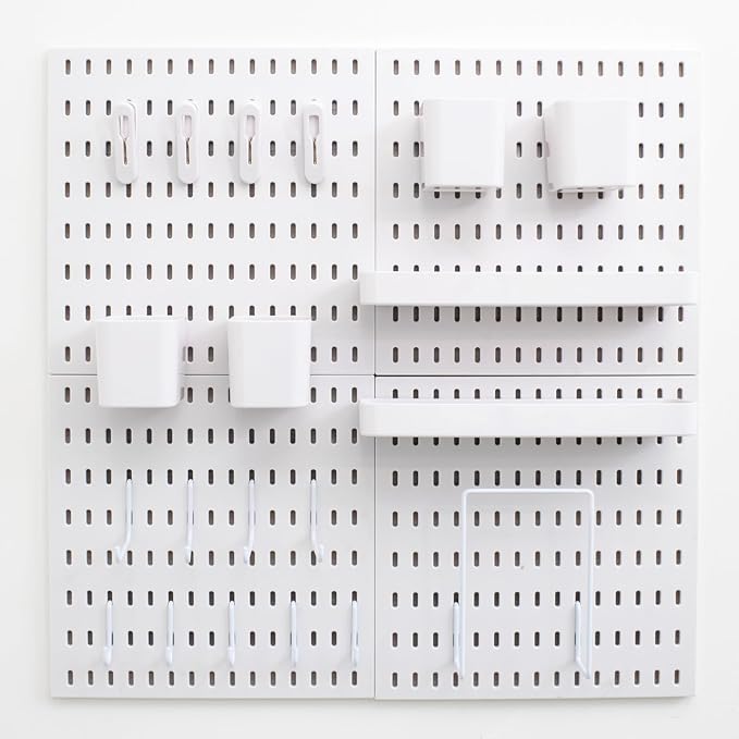 Wall-Mounted Pegboard Kit, 25.2" x 25.2" Organizer Panel – Large, - Image 7