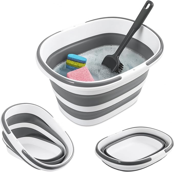 Collapsible Mop Bucket with Handles 7.4 Gallon Foldable Tub by Aertiavty