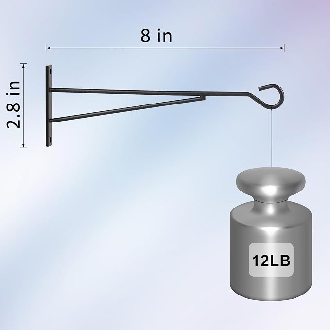 8" Plant Hangers 6 Pack, Metal Plant Hooks - Image 3