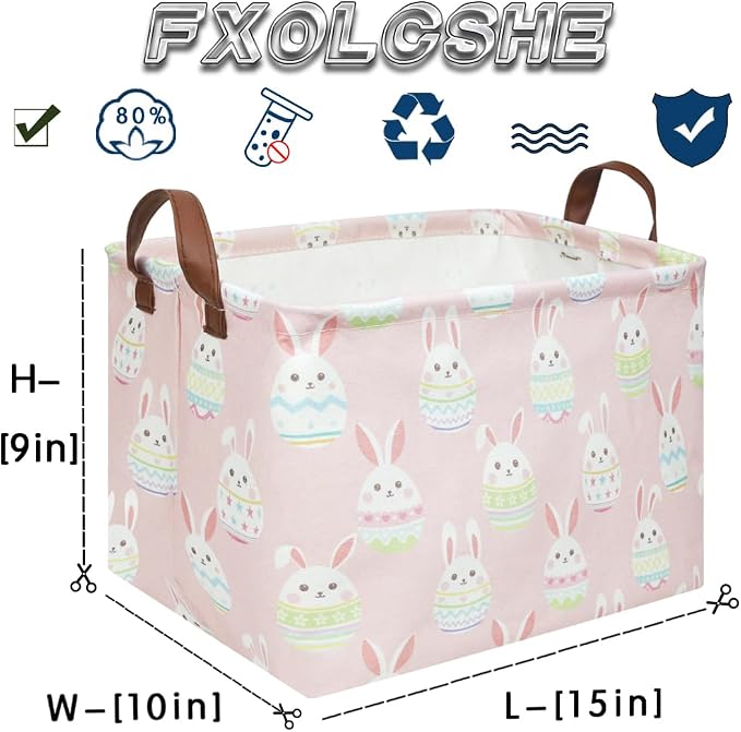 FXOLCSHE Rectangular Easter basket, Girl Easter basket, Nursery Hamper - Image 7