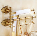 Swing Out Towel Bar Brass Gold Brushed Finished, Towel Rack by Unknown