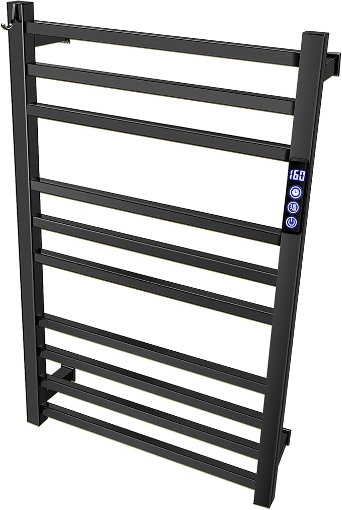 Black Towel Warmer Rack for Bathroom by XBVV