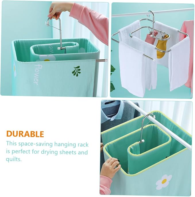 3-Piece Stainless Steel Spiral Laundry Hanger Set Windproof Blanket Rack - Image 7