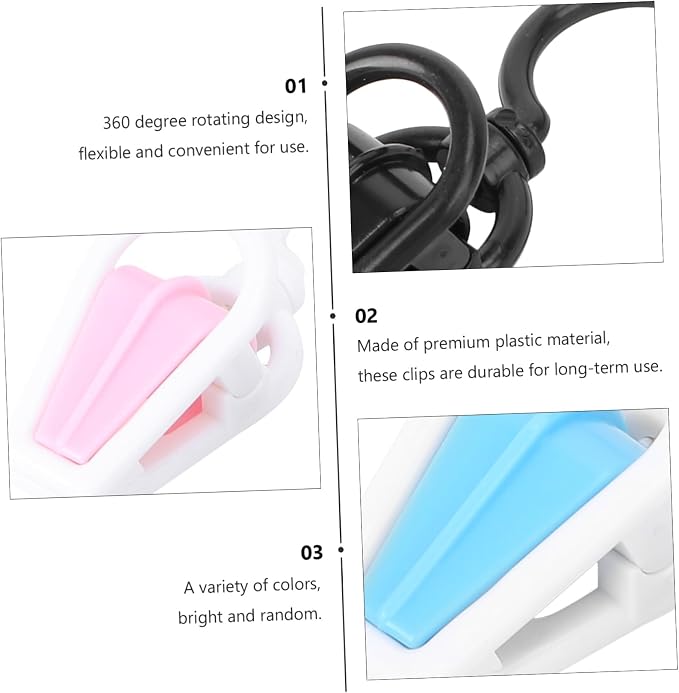 Cabilock 10pcs Swivel Laundry Hooks Plastic Hanger Clips - Image 8