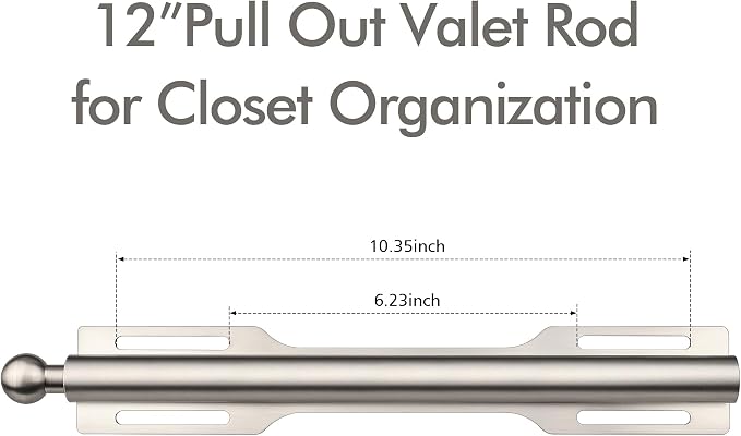 FIRJOY 12" Valet Rod for Closet Pull Out - Image 3