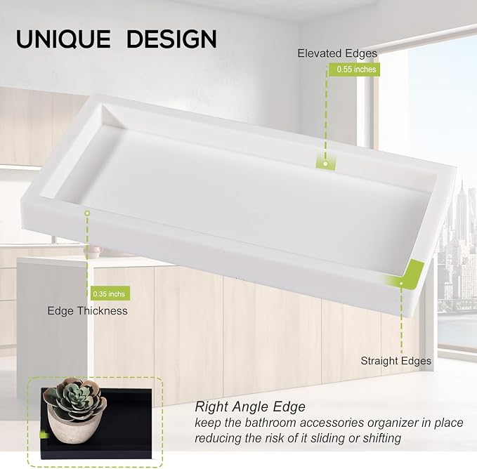 Small Silicone Bathroom Vanity Tray Rectangle Soap and Sponge Holder Kitchen - Image 4