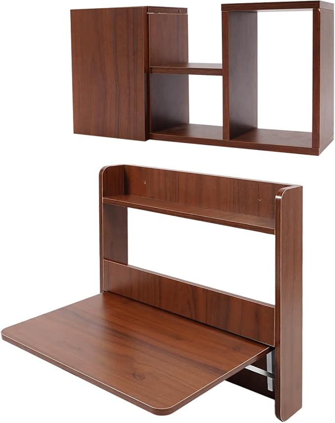 Wall Mounted Bookshelf Folding Table - Image 5
