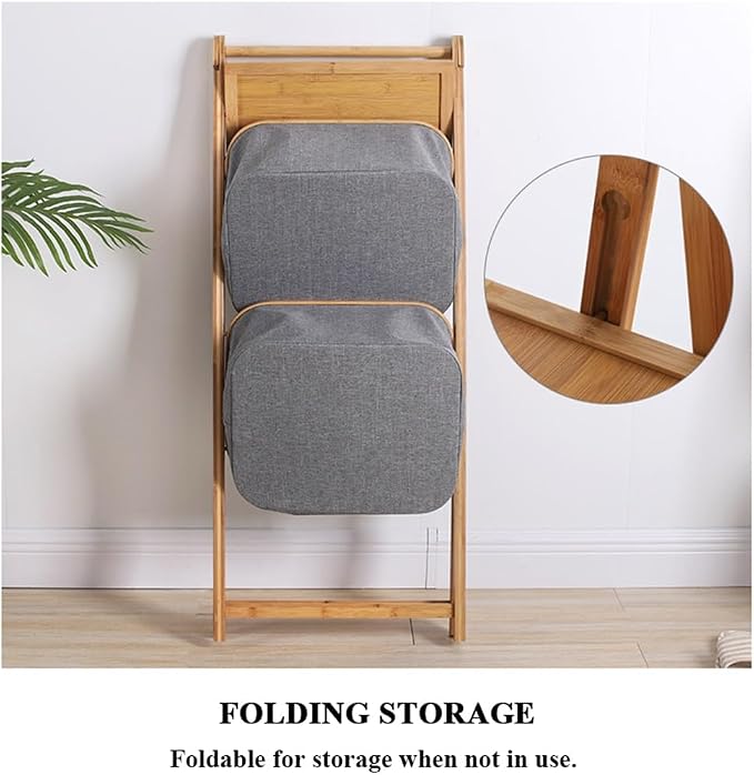 Bamboo Laundry Hamper Free-Standing Bamboo Frame Organiser - Image 3