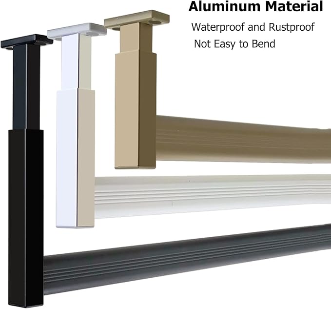 Cloakroom/Balcony Garment Rail Bar, Premium Oval Wardrobe Pole - Image 4