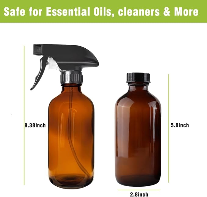 16oz Amber Glass Spray Bottles, Hair Care, Plants - Image 5