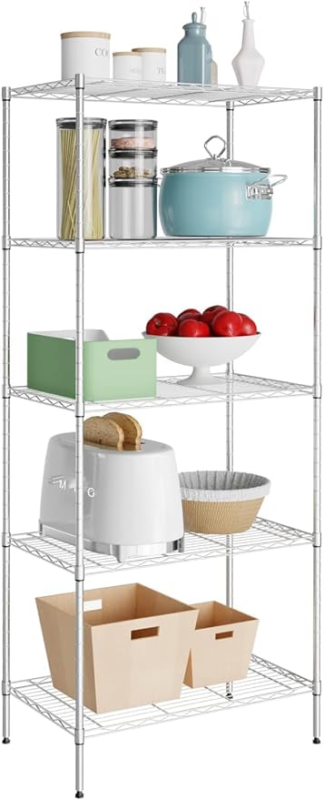 Meet perfect 5-Tier NSF Certified Steel Shelving Unit, 500 lbs Capacity Heavy by Meet+perfect
