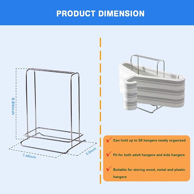 Hanger Stacker Clothes Hanger Organizer Rack Sturdy Stainless Steel Clothes - Image 3