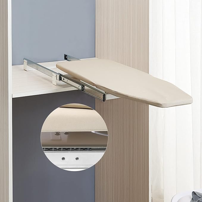 Closet Pull-Out Ironing Board 32.3" X 12.2" Buit-in Iron Board Mini Ironing - Image 5