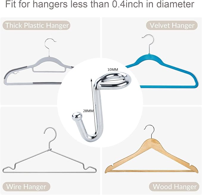 Clothes Hanger Connector Hooks, Clothes Hanger Organizer Mini Space Saving - Image 6