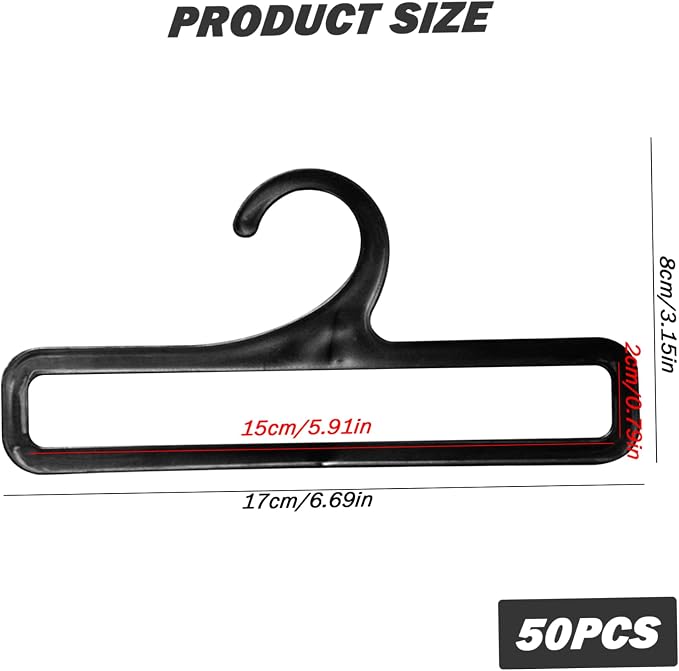 Towel Hanger, Scarf Hanger 50Pcs 6.7x3.2in Flexible Leggings Rectangular Pants - Image 2